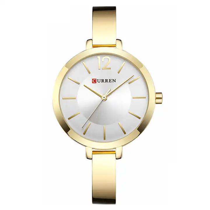 Curren C-9012L White Dial Golden Stainless Steel Chain Women's Watch