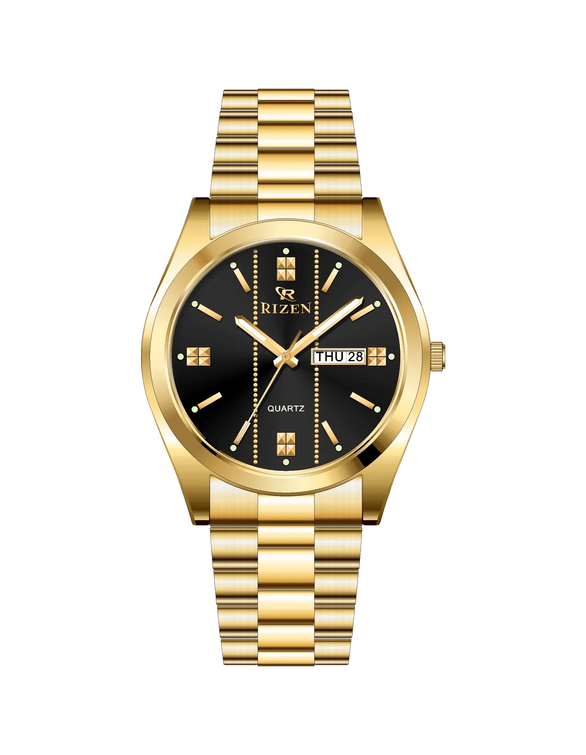 Rizen Max RZ-1275 Gold Stainless Steel Quartz