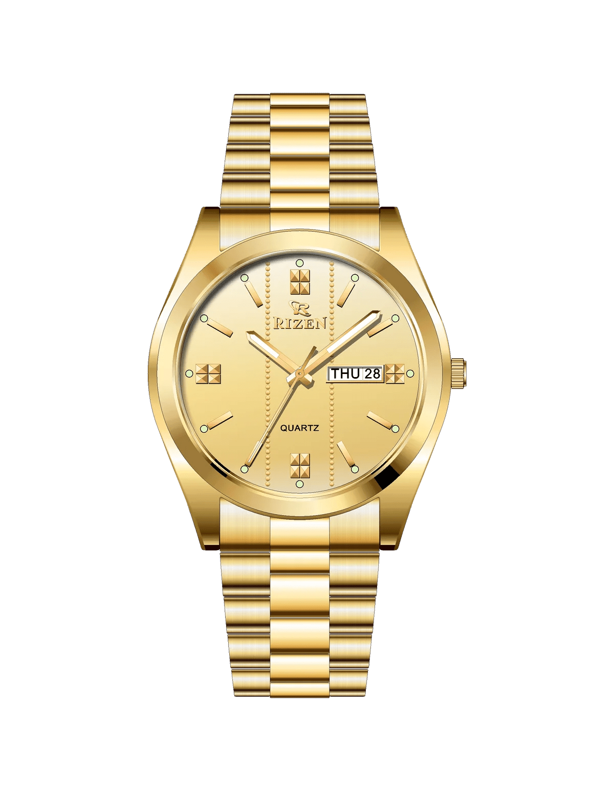 Rizen Max RZ-1275 Gold Stainless Steel Quartz