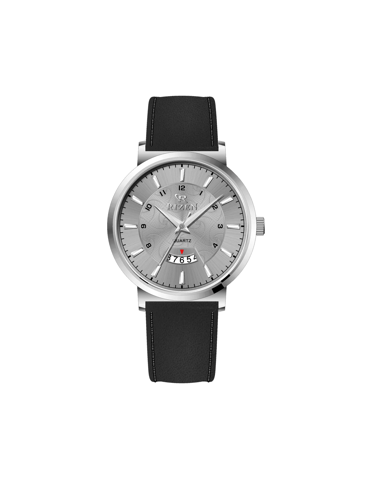 Rizen Ruby Silver RZ-0831L Leather Strap Quartz