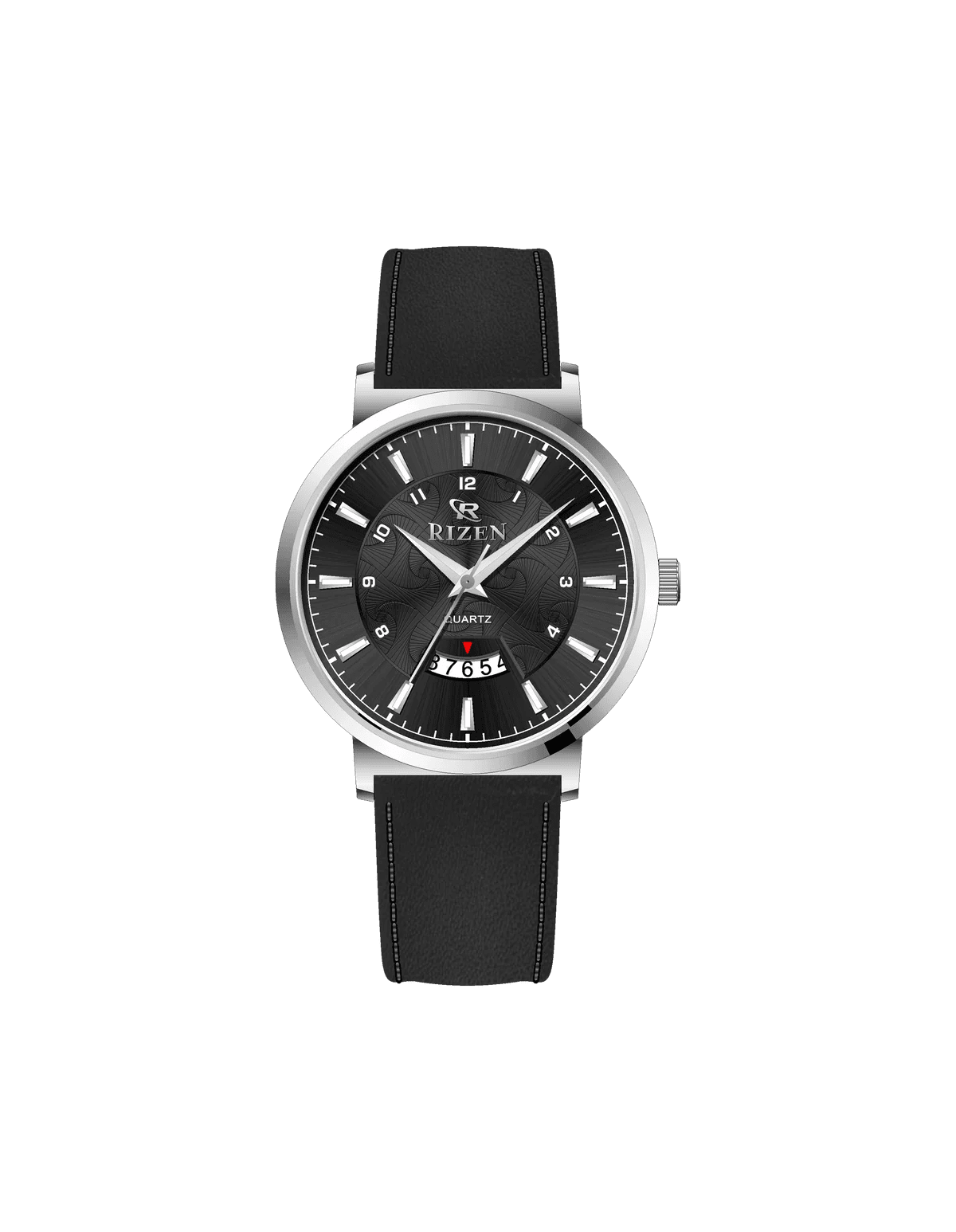 Rizen Ruby Silver RZ-0831L Leather Strap Quartz