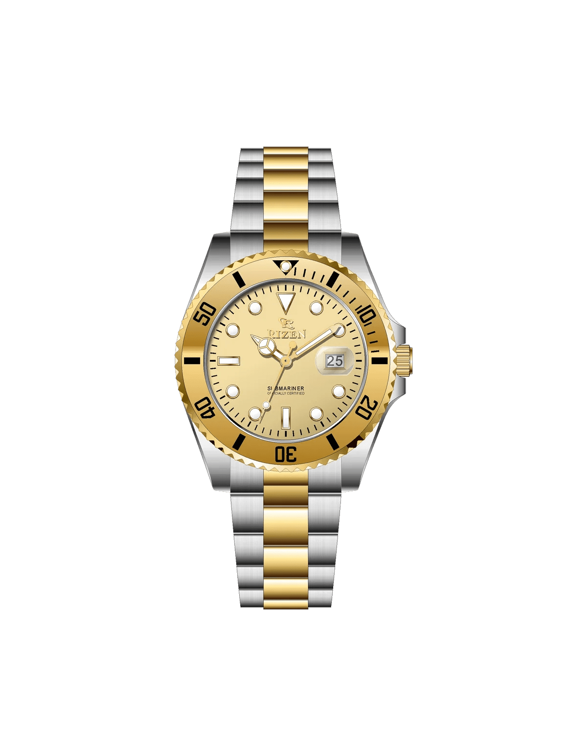 Rizen Velvet RZ-0926L Two Tone Stainless Steel Quartz