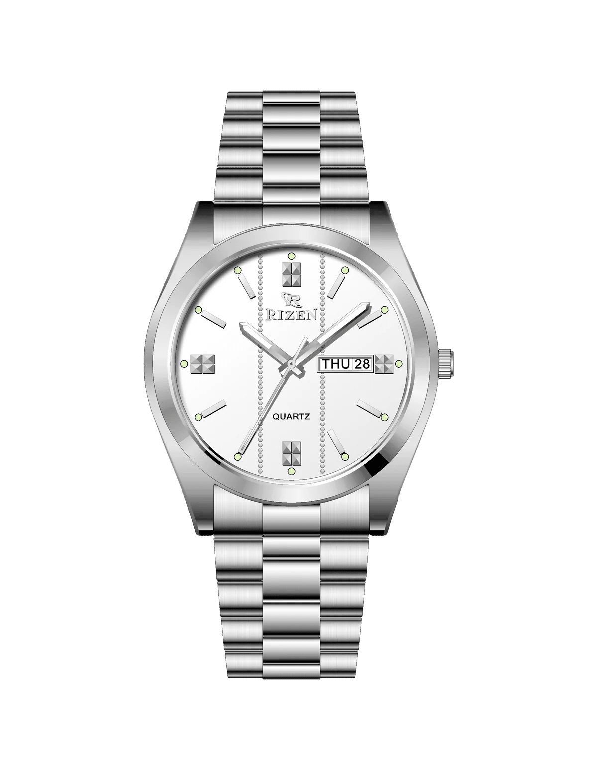 Rizen Zentro RZ-1275 Silver Stainless Steel Quartz