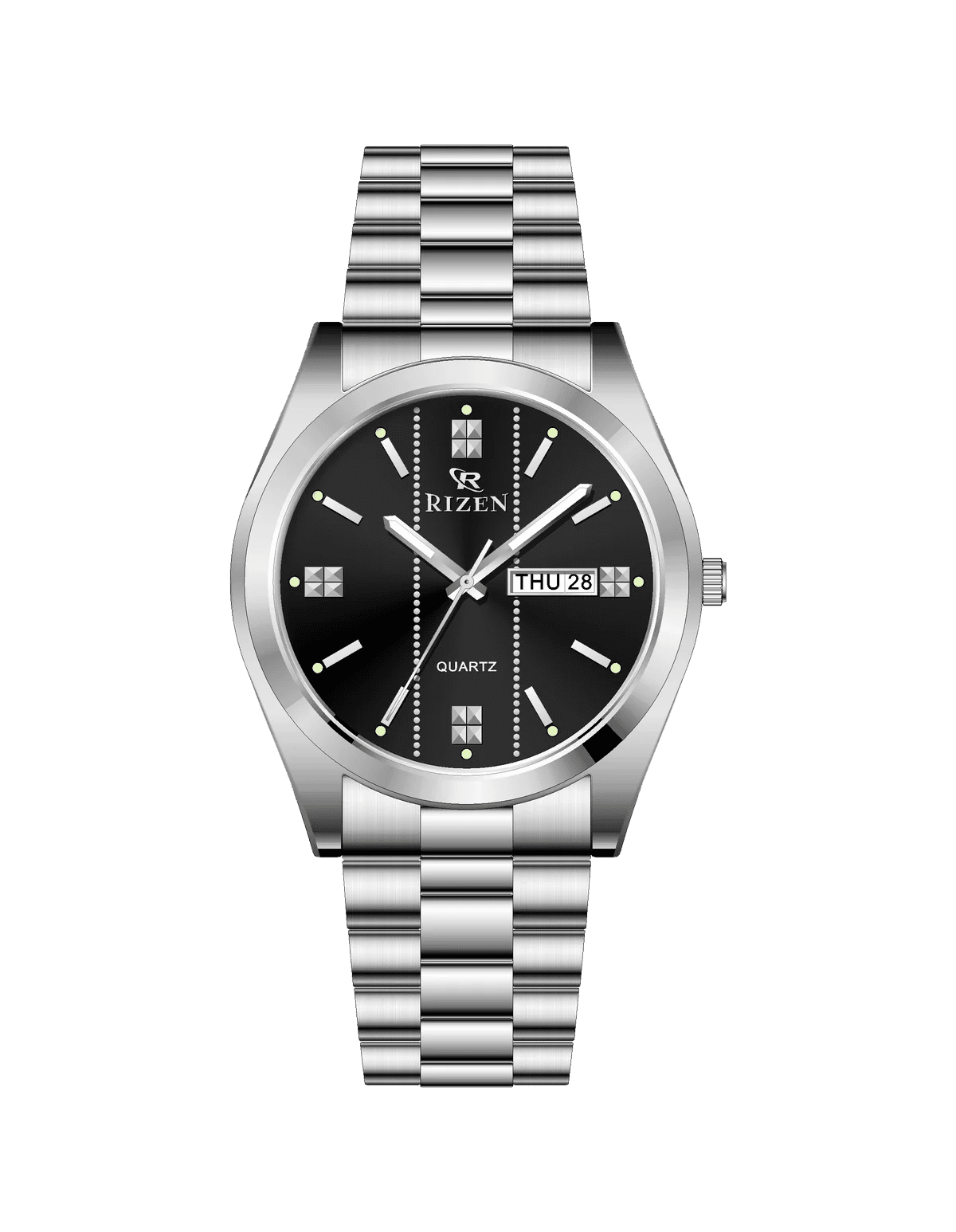 Rizen Zentro RZ-1275 Silver Stainless Steel Quartz