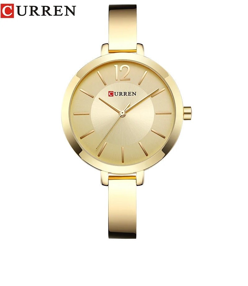 Curren C-9012L Golden Dial Gold Stainless Steel Women's Watch