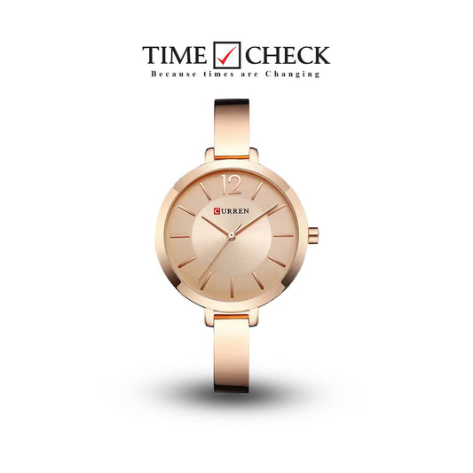 Curren C-9012L Rose Gold Dial Rose Gold Stainless Steel Chain Women's Watch