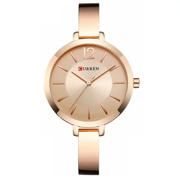 Curren C-9012L Rose Gold Dial Rose Gold Stainless Steel Chain Women's Watch