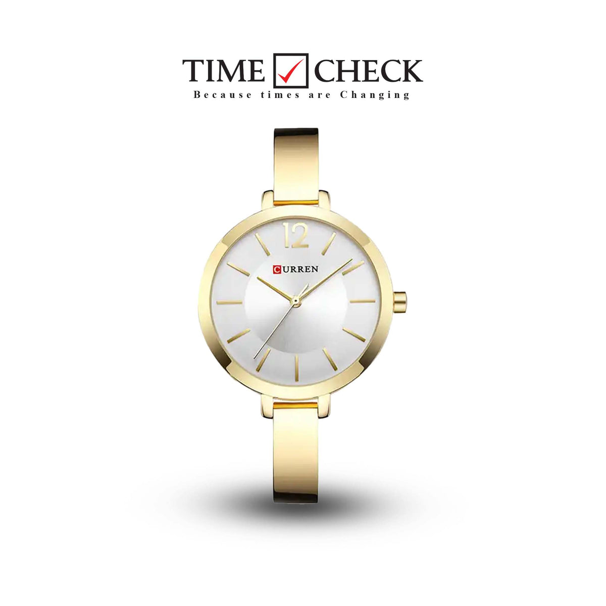 Curren C-9012L White Dial Golden Stainless Steel Chain Women's Watch