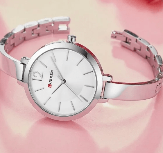 Curren C-9012L White Dial Silver Stainless Steel Chain Women's Watch