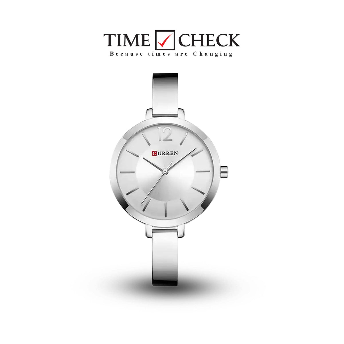 Curren C-9012L White Dial Silver Stainless Steel Chain Women's Watch