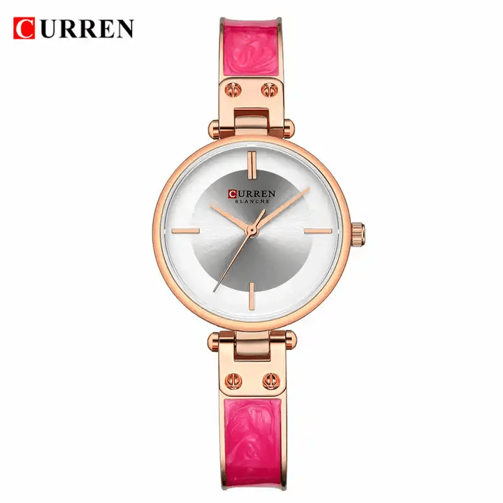Curren C-9058L Silver Dial Rose Gold Stainless Steel Chain Women's Watch