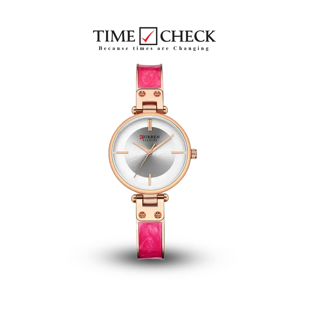Curren C-9058L Silver Dial Rose Gold Stainless Steel Chain Women's Watch