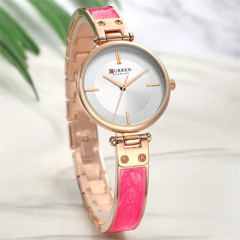 Curren C-9058L Silver Dial Rose Gold Stainless Steel Chain Women's Watch