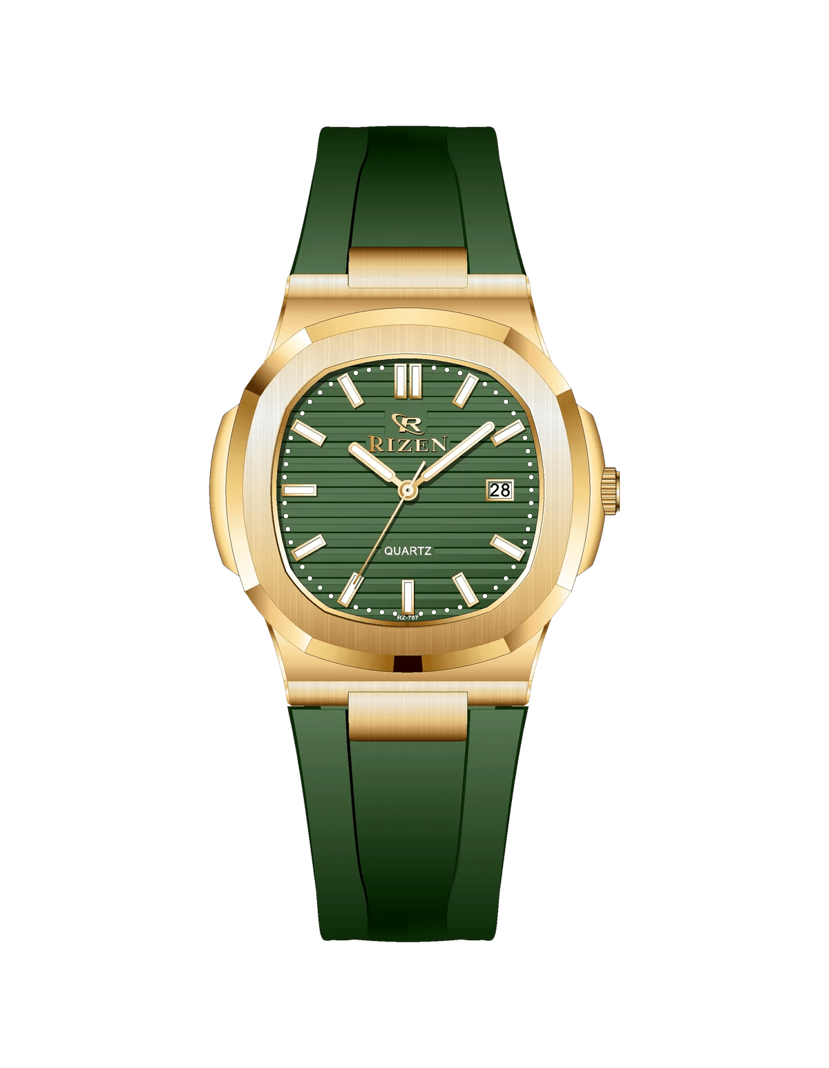 Rizen Aris Gold RZ-0757 Silicon strap Quartz