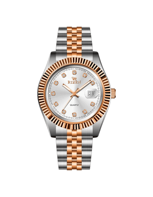 Rizen Empire RZ-1296 Rose Gold Two Tone stainless steel Quartz