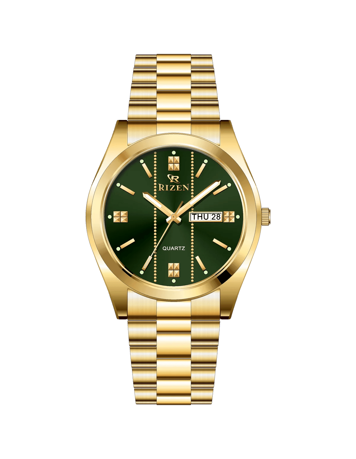 Rizen Max RZ-1275 Gold Stainless Steel Quartz