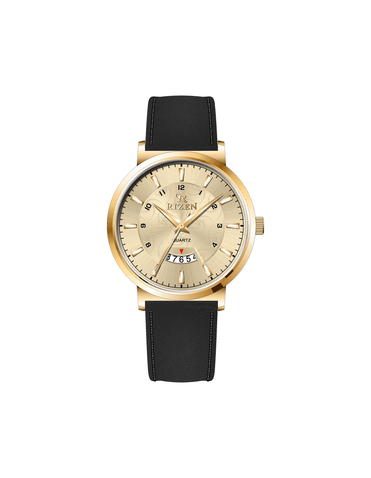 Rizen Ruby Gold RZ-0831L Leather Strap Quartz