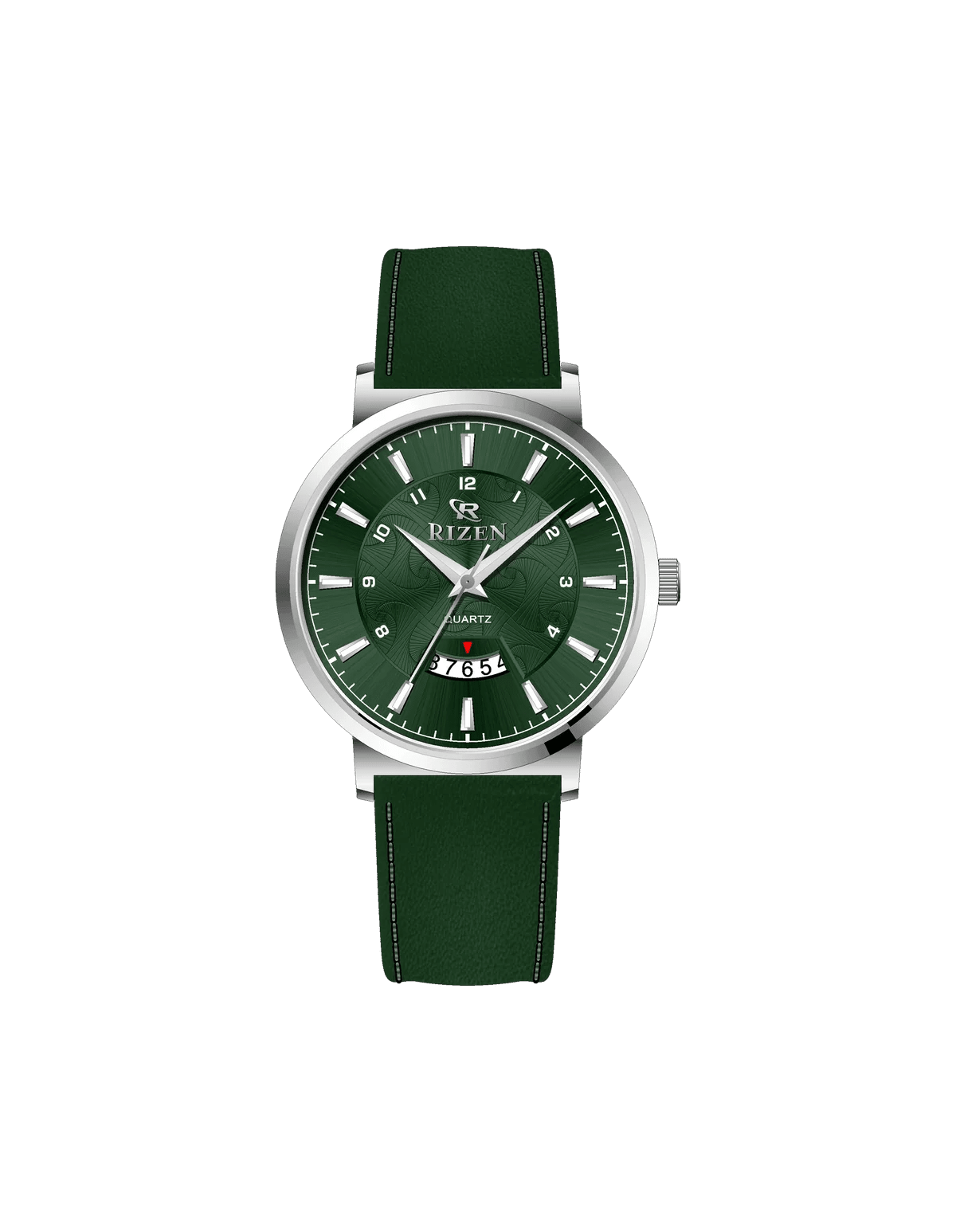 Rizen Ruby Silver RZ-0831L Leather Strap Quartz