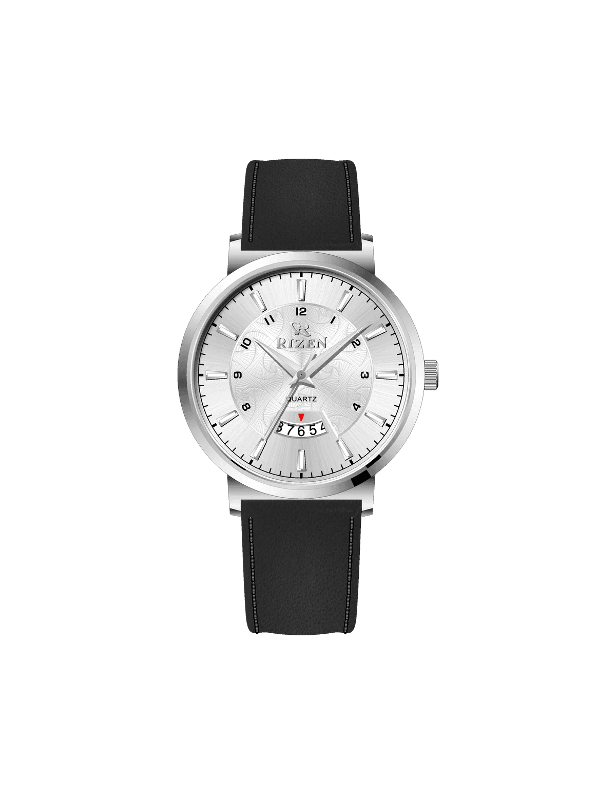 Rizen Ruby Silver RZ-0831L Leather Strap Quartz