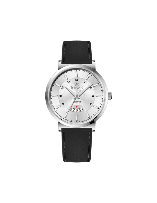 Rizen Ruby Silver RZ-0831L Leather Strap Quartz