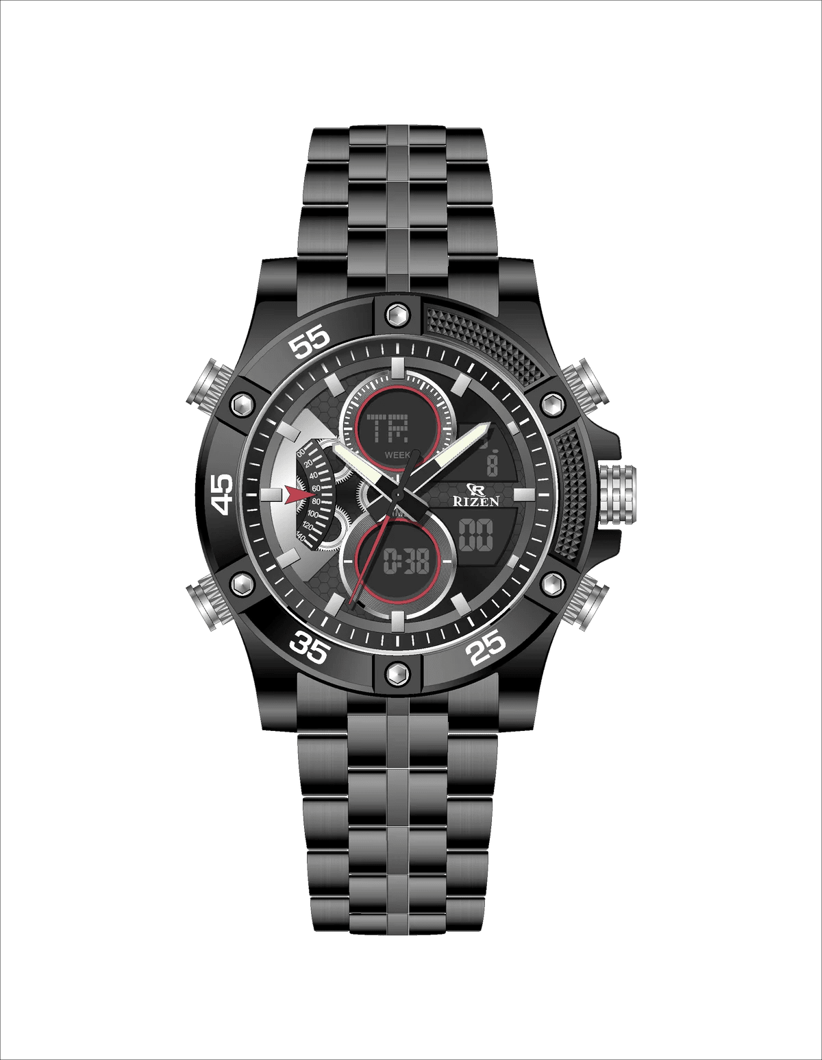 Rizen Zeno RZ-0863 Stainless steel Quartz
