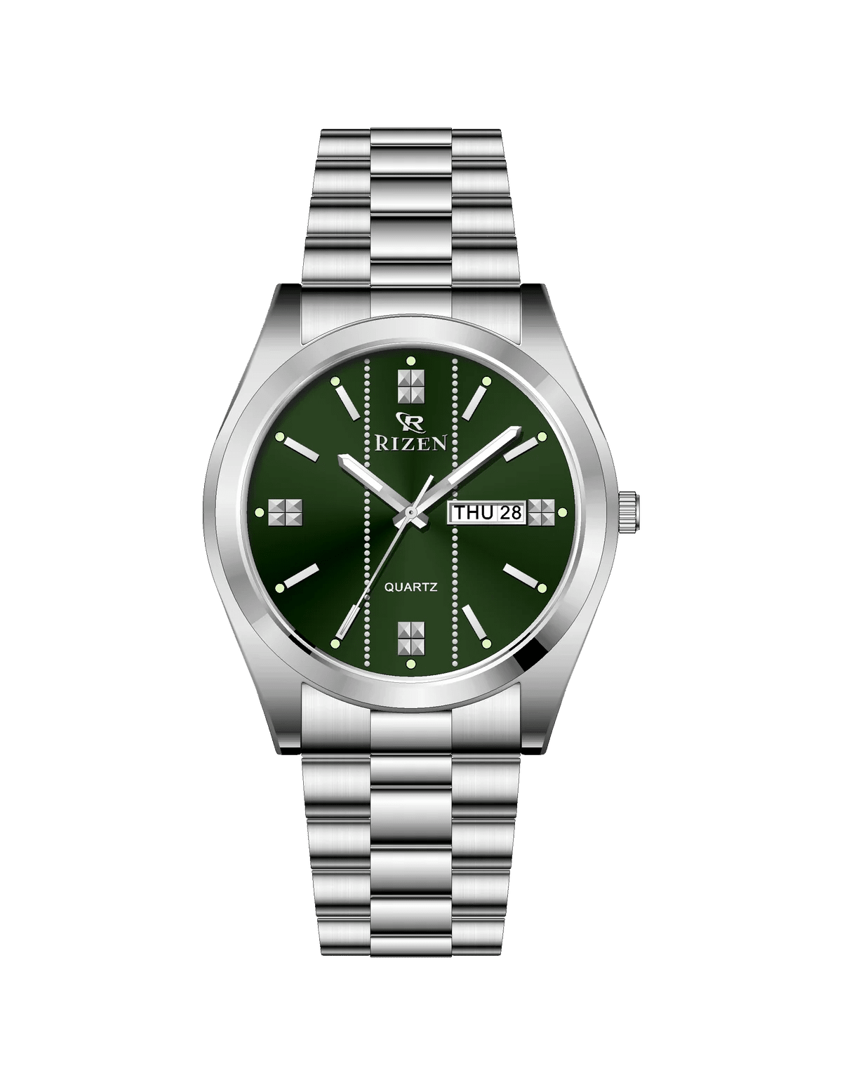 Rizen Zentro RZ-1275 Silver Stainless Steel Quartz