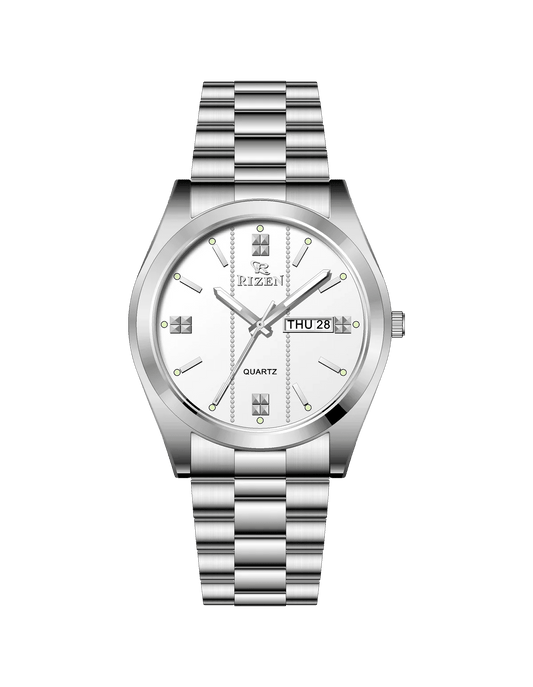 Rizen Zentro RZ-1275 Silver Stainless Steel Quartz