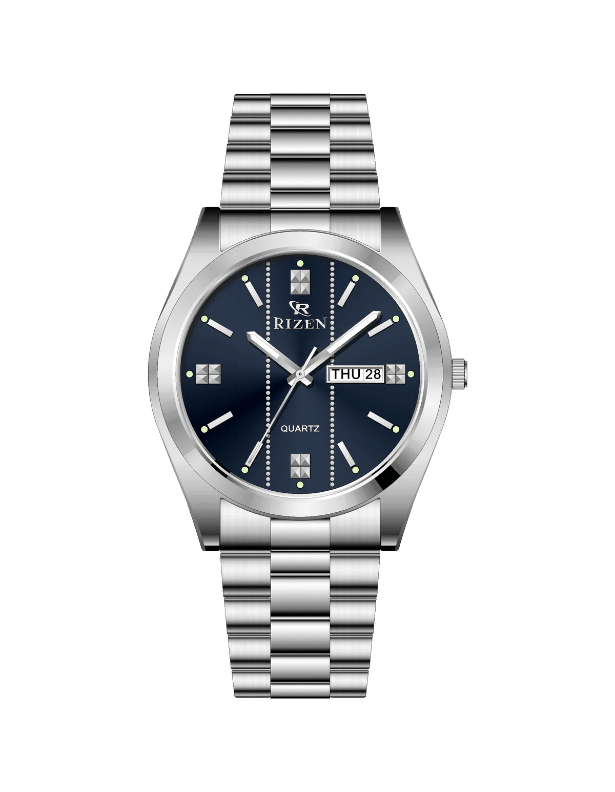 Rizen Zentro RZ-1275 Silver Stainless Steel Quartz